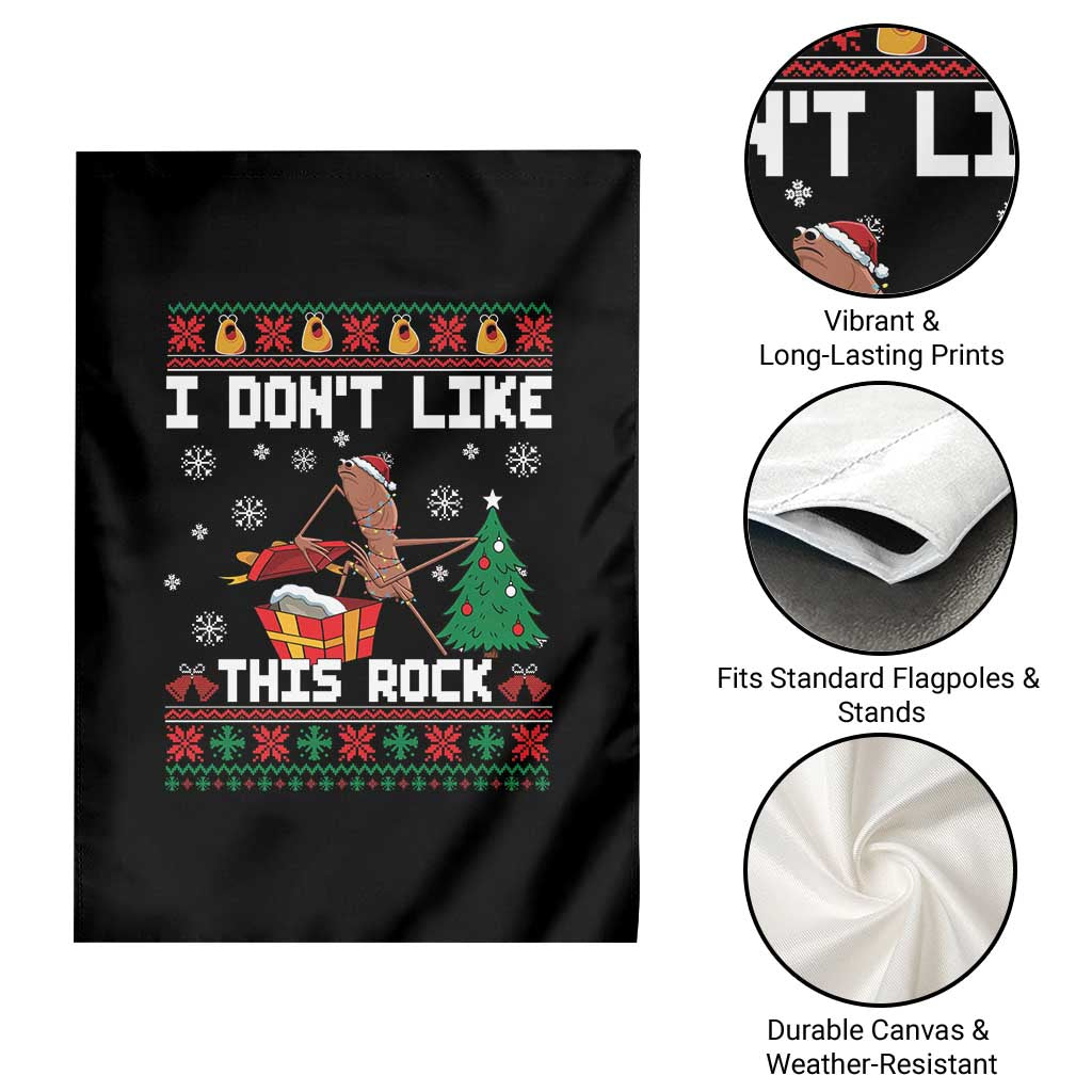 Marcus The Worm Christmas Meme Garden Flag I Do Not Like This Rock - Wonder Print Shop