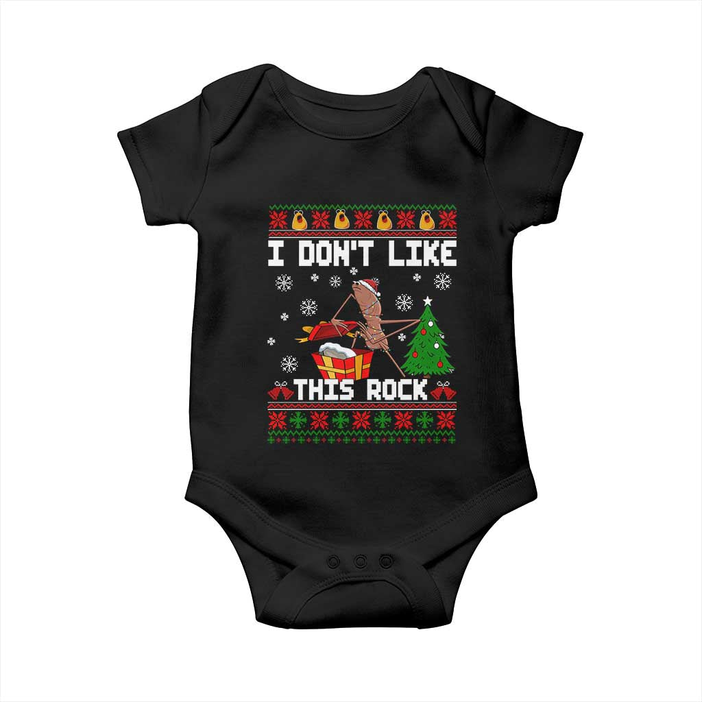 Marcus The Worm Christmas Meme Baby Onesie I Do Not Like This Rock - Wonder Print Shop