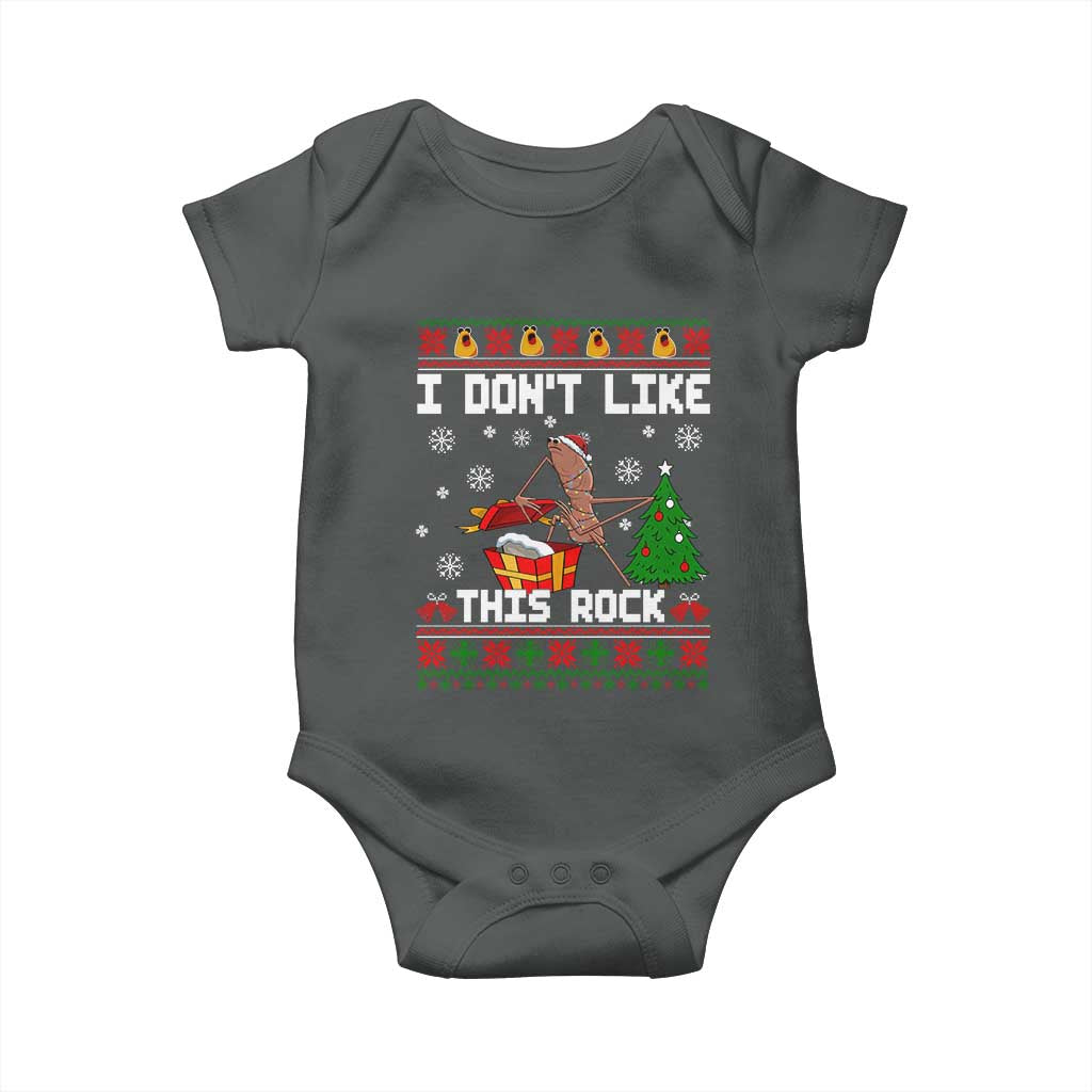Marcus The Worm Christmas Meme Baby Onesie I Do Not Like This Rock - Wonder Print Shop
