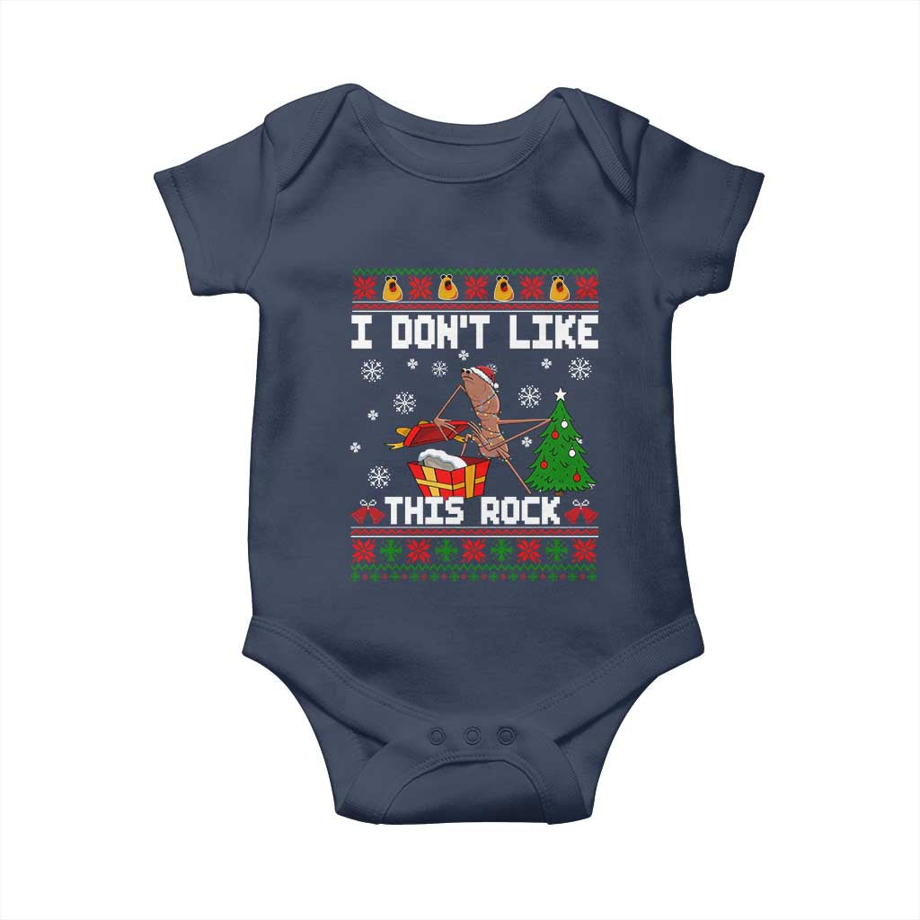Marcus The Worm Christmas Meme Baby Onesie I Do Not Like This Rock - Wonder Print Shop