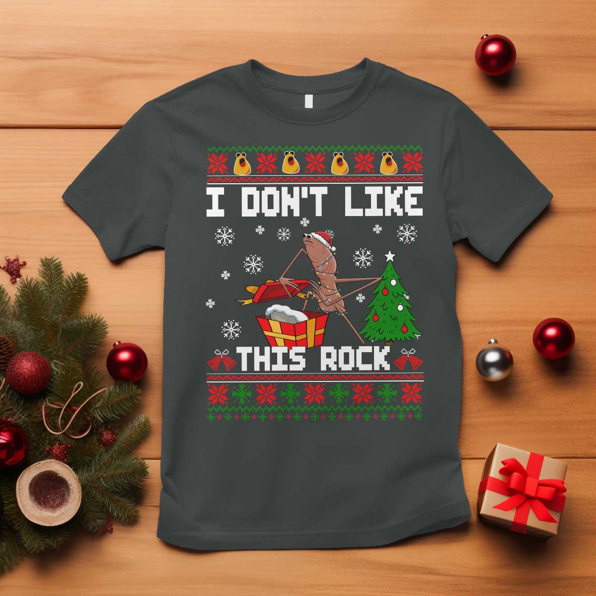 Marcus The Worm Christmas Meme T Shirt I Do Not Like This Rock - Wonder Print Shop