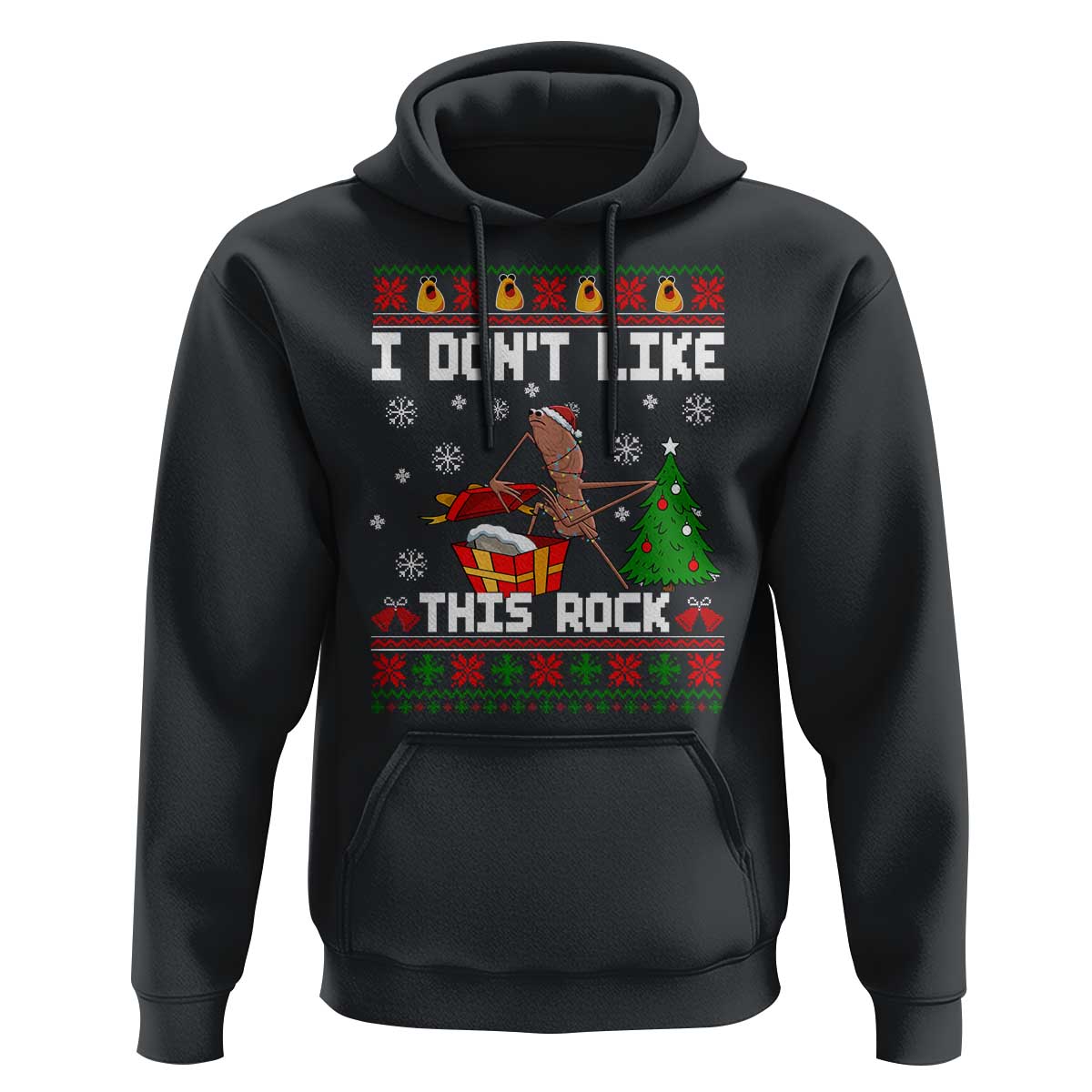 Marcus The Worm Christmas Meme Hoodie I Do Not Like This Rock - Wonder Print Shop