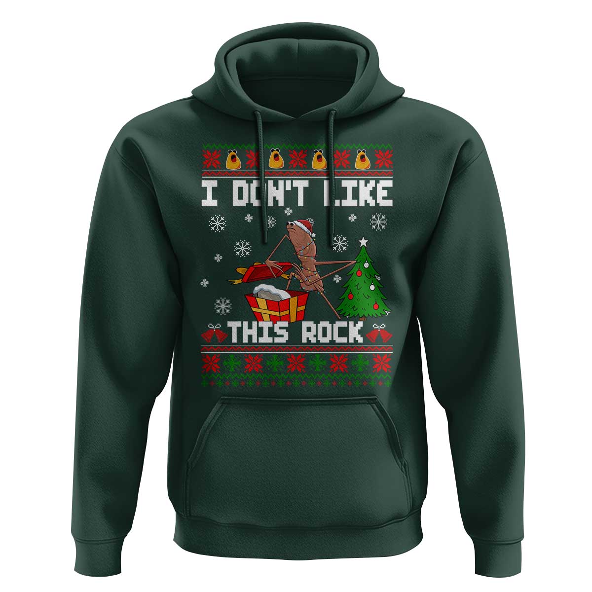 Marcus The Worm Christmas Meme Hoodie I Do Not Like This Rock - Wonder Print Shop
