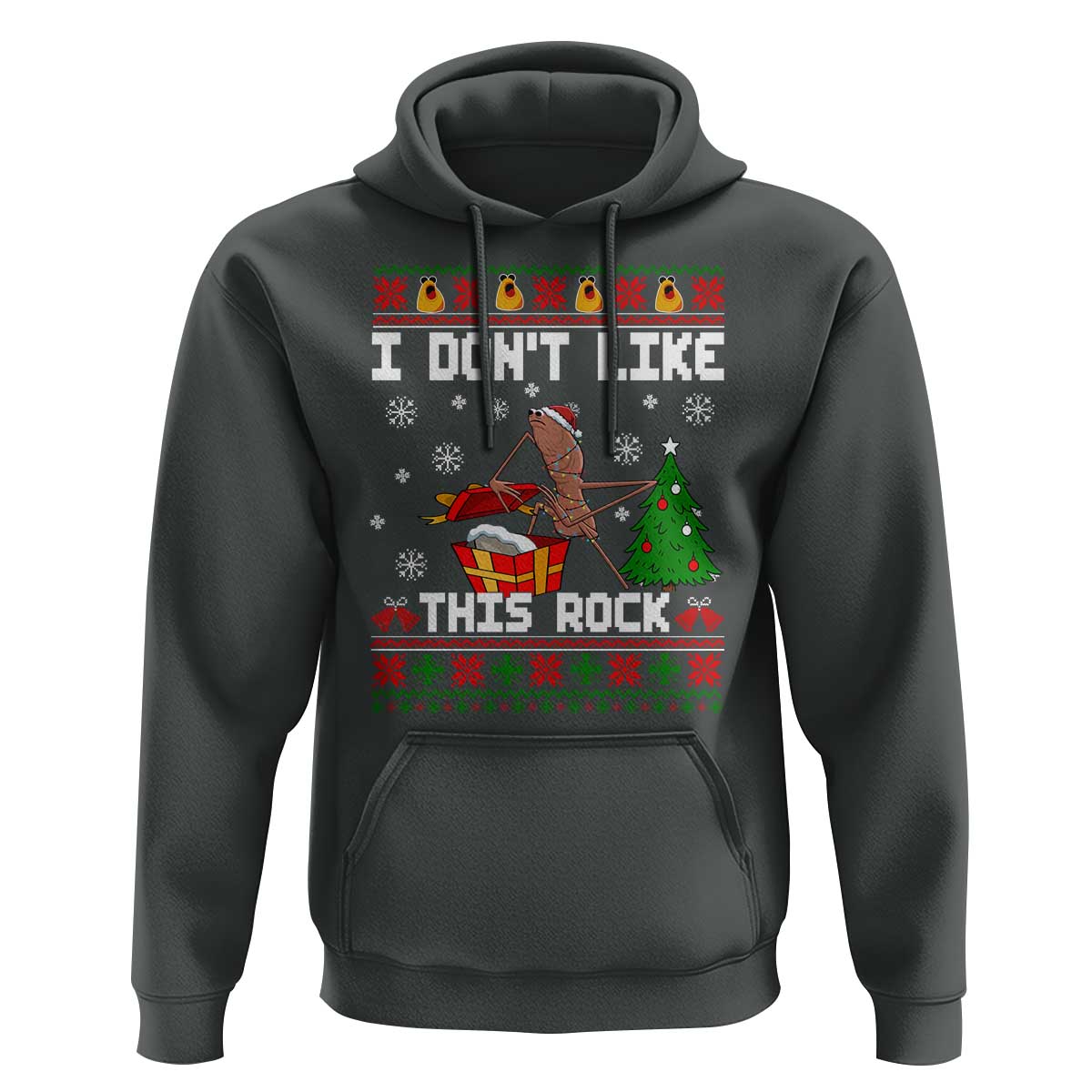Marcus The Worm Christmas Meme Hoodie I Do Not Like This Rock - Wonder Print Shop