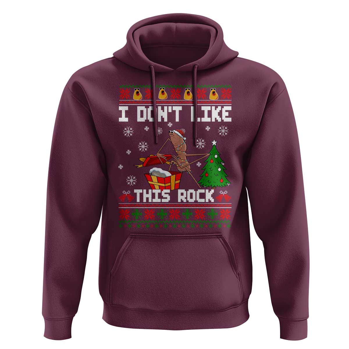 Marcus The Worm Christmas Meme Hoodie I Do Not Like This Rock - Wonder Print Shop