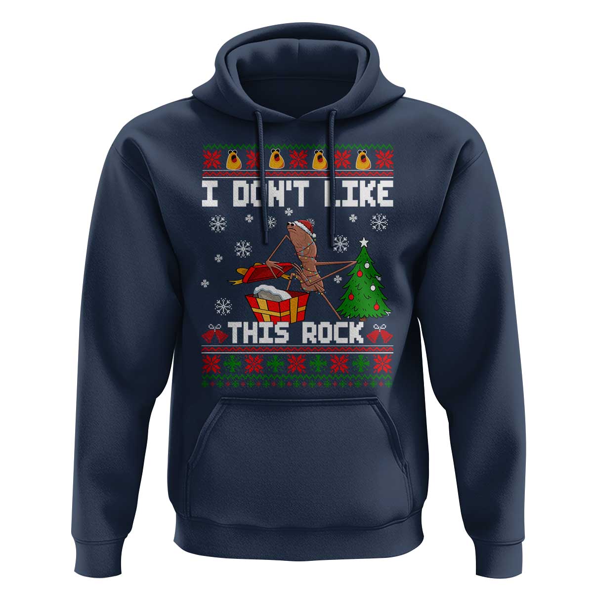 Marcus The Worm Christmas Meme Hoodie I Do Not Like This Rock - Wonder Print Shop
