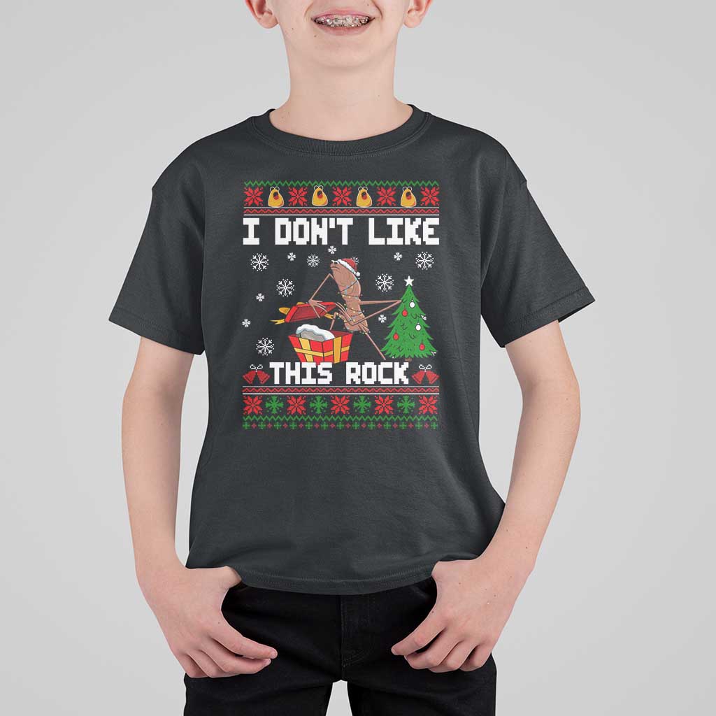 Marcus The Worm Christmas Meme T Shirt For Kid I Do Not Like This Rock - Wonder Print Shop