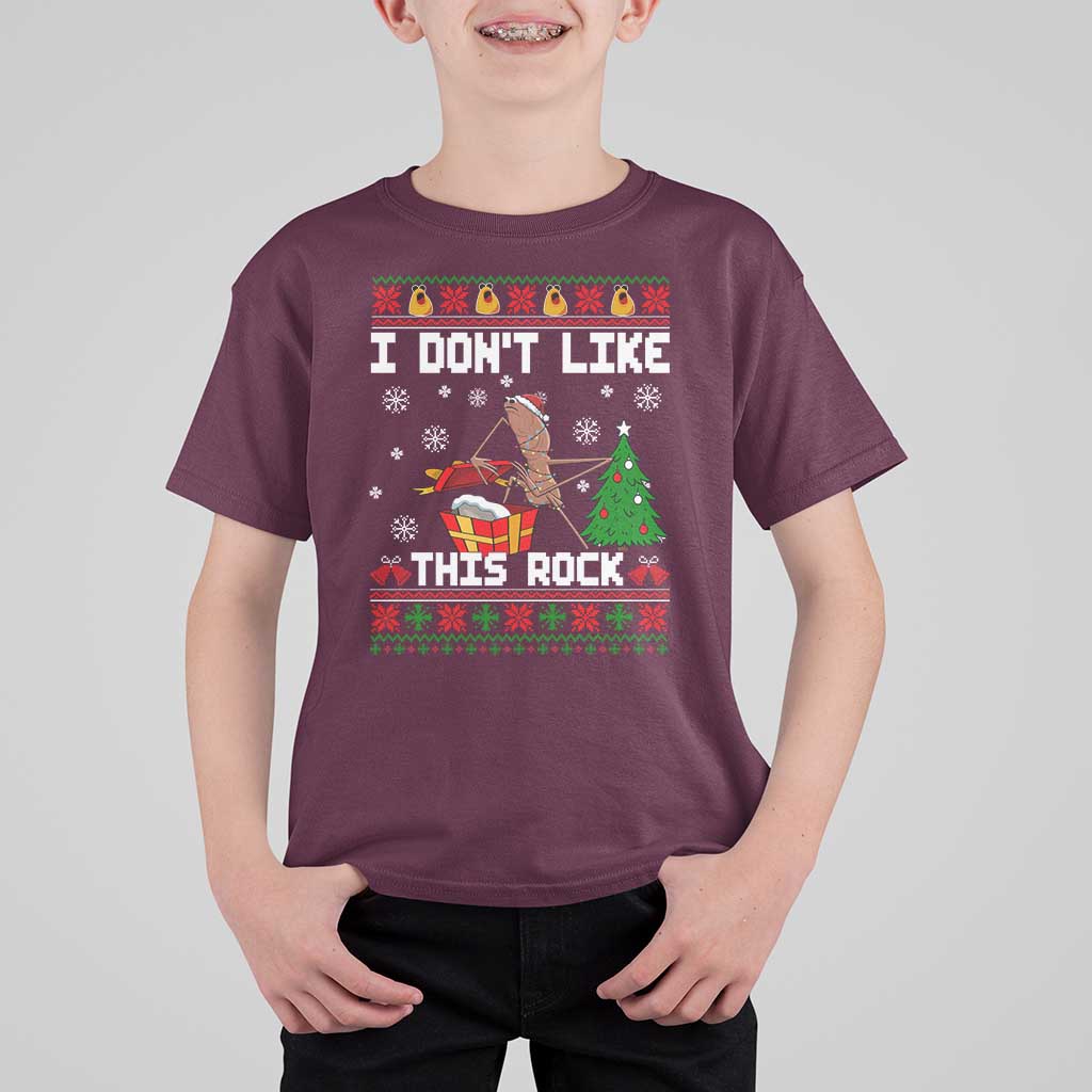 Marcus The Worm Christmas Meme T Shirt For Kid I Do Not Like This Rock - Wonder Print Shop