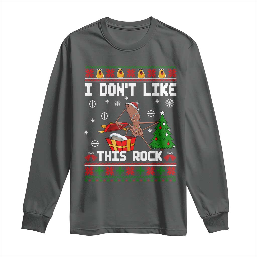 Marcus The Worm Christmas Meme Long Sleeve Shirt I Do Not Like This Rock - Wonder Print Shop