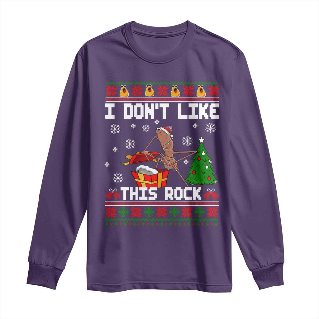 Marcus The Worm Christmas Meme Long Sleeve Shirt I Do Not Like This Rock - Wonder Print Shop