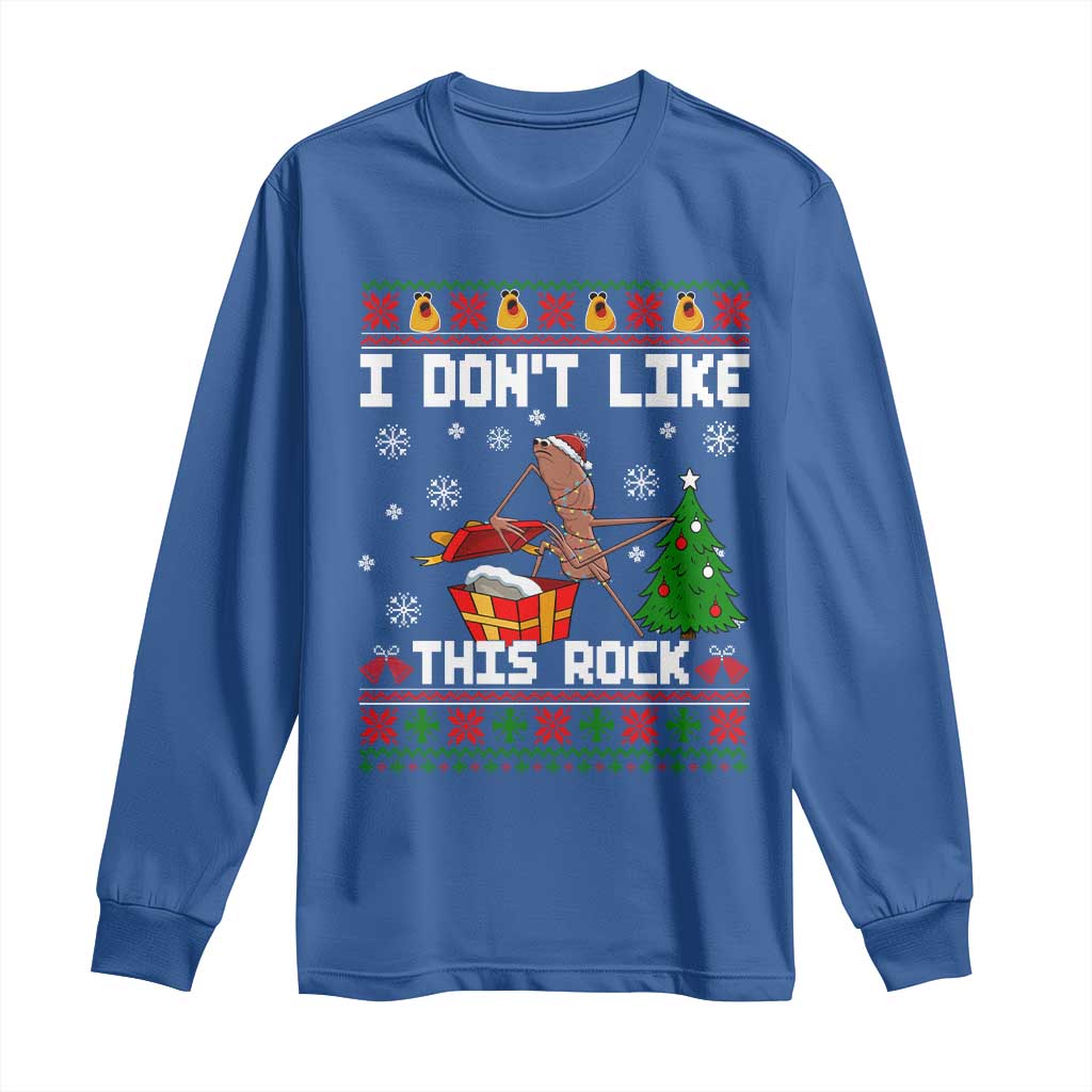 Marcus The Worm Christmas Meme Long Sleeve Shirt I Do Not Like This Rock - Wonder Print Shop