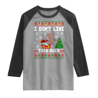 Marcus The Worm Christmas Meme Raglan Shirt I Do Not Like This Rock - Wonder Print Shop