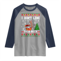 Marcus The Worm Christmas Meme Raglan Shirt I Do Not Like This Rock - Wonder Print Shop