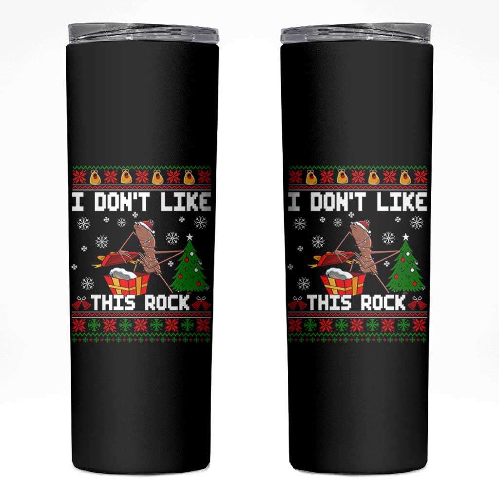 Marcus The Worm Christmas Meme Skinny Tumbler I Do Not Like This Rock - Wonder Print Shop