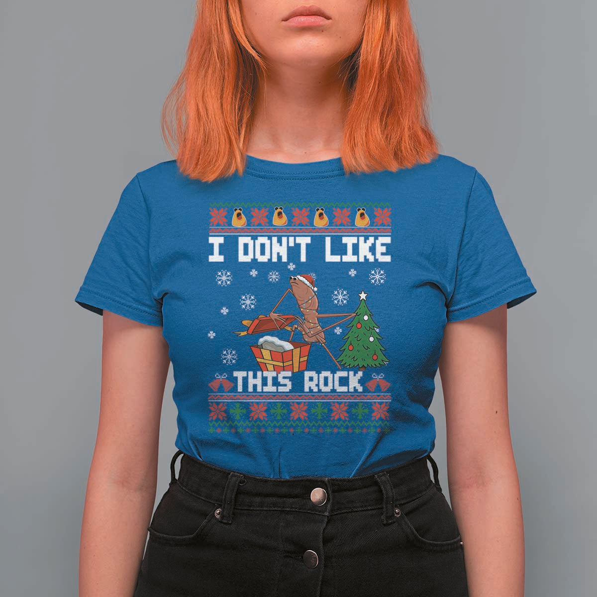 Marcus The Worm Christmas Meme T Shirt For Women I Do Not Like This Rock - Wonder Print Shop