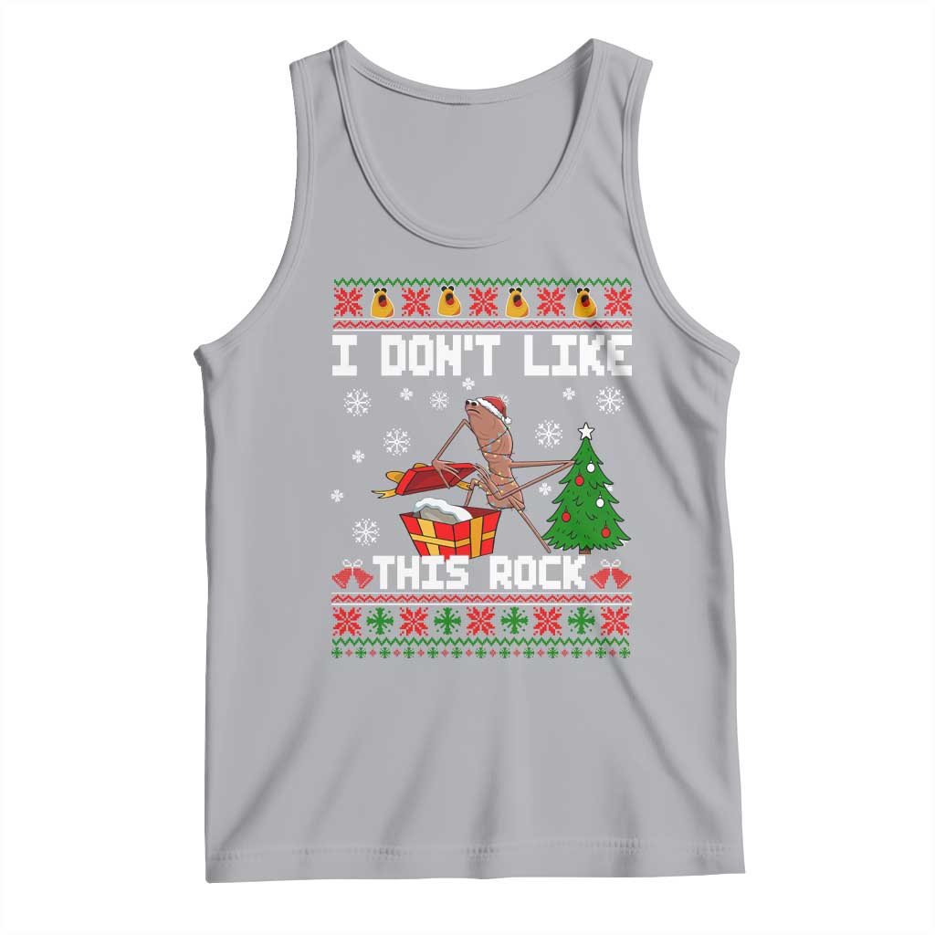 Marcus The Worm Christmas Meme Tank Top I Do Not Like This Rock - Wonder Print Shop