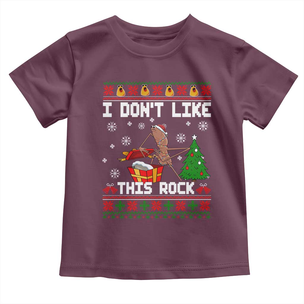 Marcus The Worm Christmas Meme Toddler T Shirt I Do Not Like This Rock - Wonder Print Shop