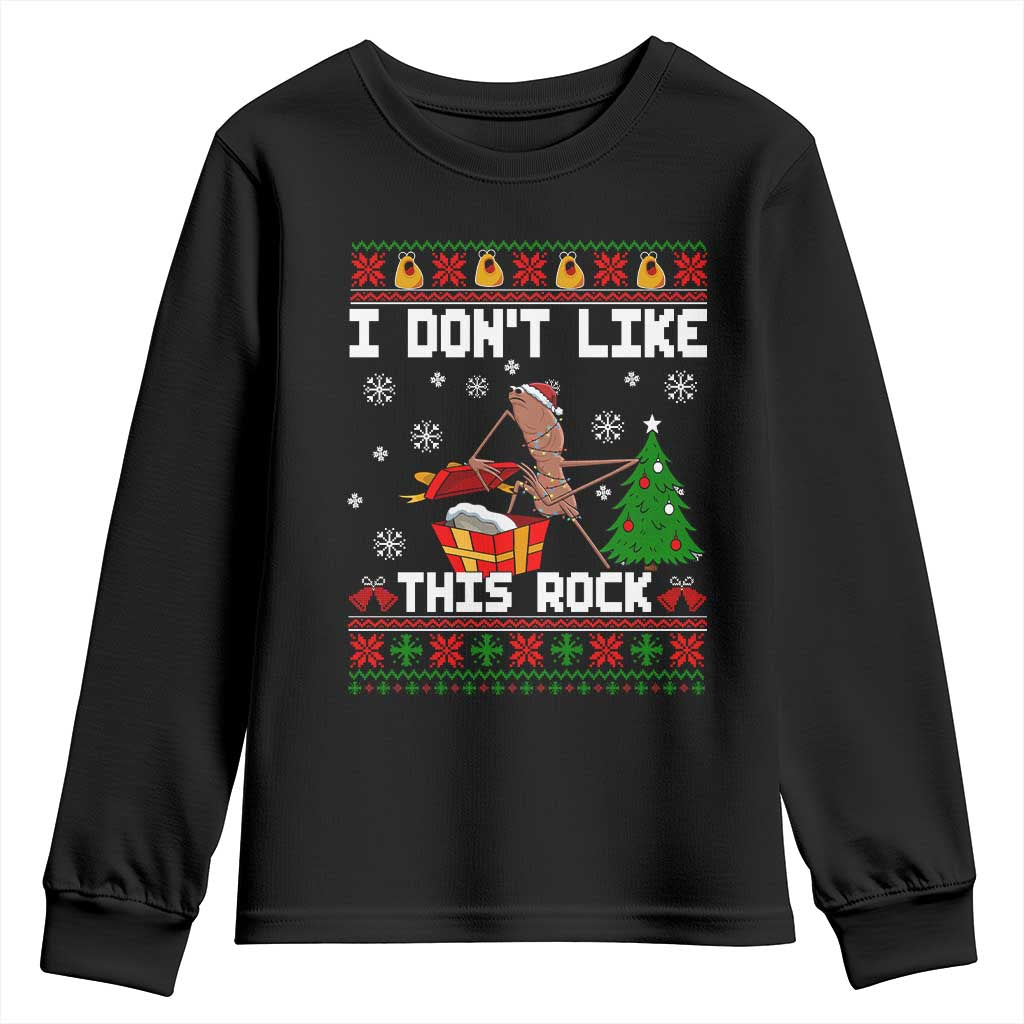 Marcus The Worm Christmas Meme Youth Sweatshirt I Do Not Like This Rock - Wonder Print Shop