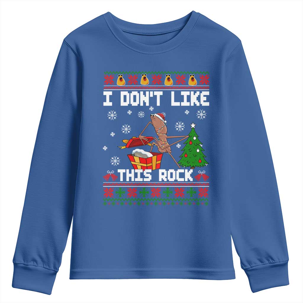 Marcus The Worm Christmas Meme Youth Sweatshirt I Do Not Like This Rock - Wonder Print Shop