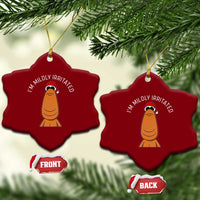 Marcus The Worm Christmas Meme Ceramic Ornament I Am Mildly Irritated - Wonder Print Shop