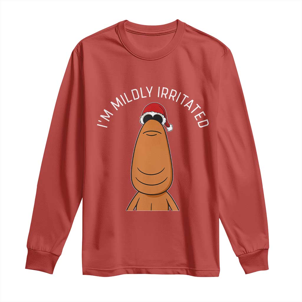Marcus The Worm Christmas Meme Long Sleeve Shirt I Am Mildly Irritated - Wonder Print Shop