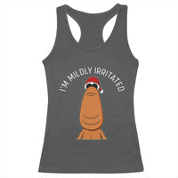 Marcus The Worm Christmas Meme Racerback Tank Top I Am Mildly Irritated - Wonder Print Shop