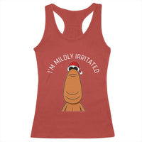 Marcus The Worm Christmas Meme Racerback Tank Top I Am Mildly Irritated - Wonder Print Shop