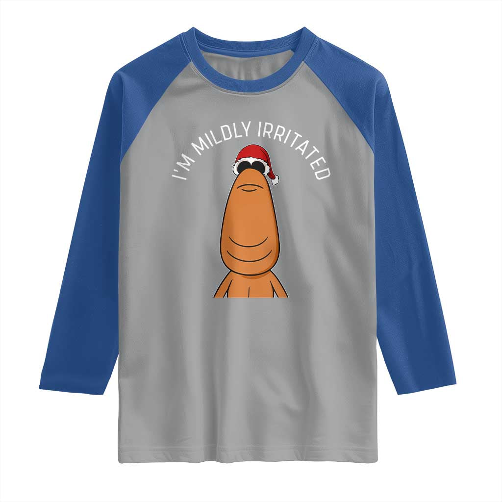 Marcus The Worm Christmas Meme Raglan Shirt I Am Mildly Irritated - Wonder Print Shop
