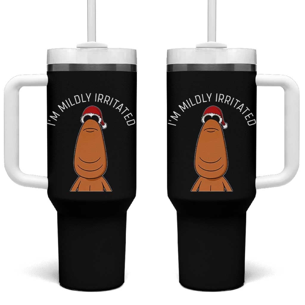 Marcus The Worm Christmas Meme Tumbler With Handle I Am Mildly Irritated - Wonder Print Shop