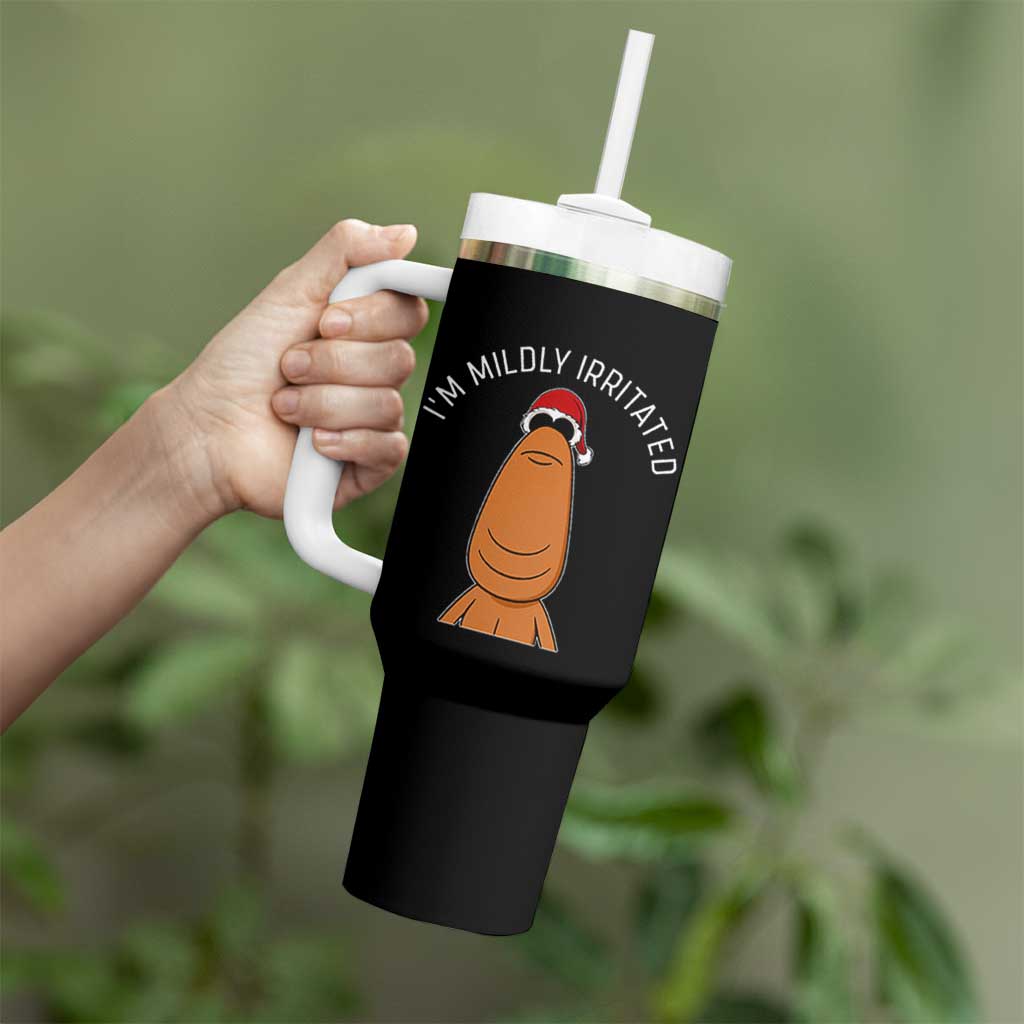 Marcus The Worm Christmas Meme Tumbler With Handle I Am Mildly Irritated - Wonder Print Shop