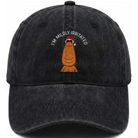 Marcus The Worm Christmas Meme Washed Cotton Baseball Cap I Am Mildly Irritated