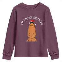 Marcus The Worm Christmas Meme Youth Sweatshirt I Am Mildly Irritated - Wonder Print Shop
