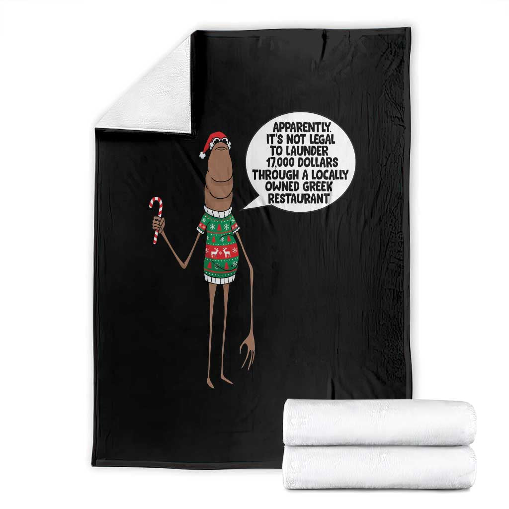 Marcus The Worm Christmas Meme Throw Blanket Locally Owned Greek Restaurant - Wonder Print Shop