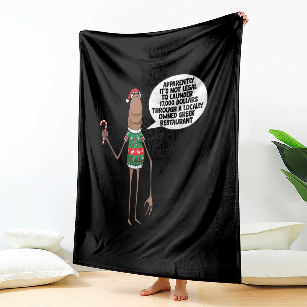 Marcus The Worm Christmas Meme Throw Blanket Locally Owned Greek Restaurant - Wonder Print Shop