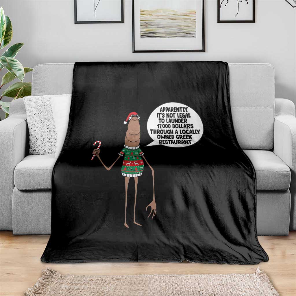 Marcus The Worm Christmas Meme Throw Blanket Locally Owned Greek Restaurant - Wonder Print Shop