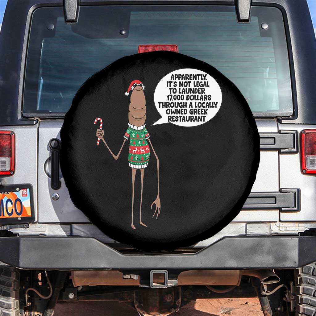 Marcus The Worm Christmas Meme Spare Tire Cover Locally Owned Greek Restaurant - Wonder Print Shop