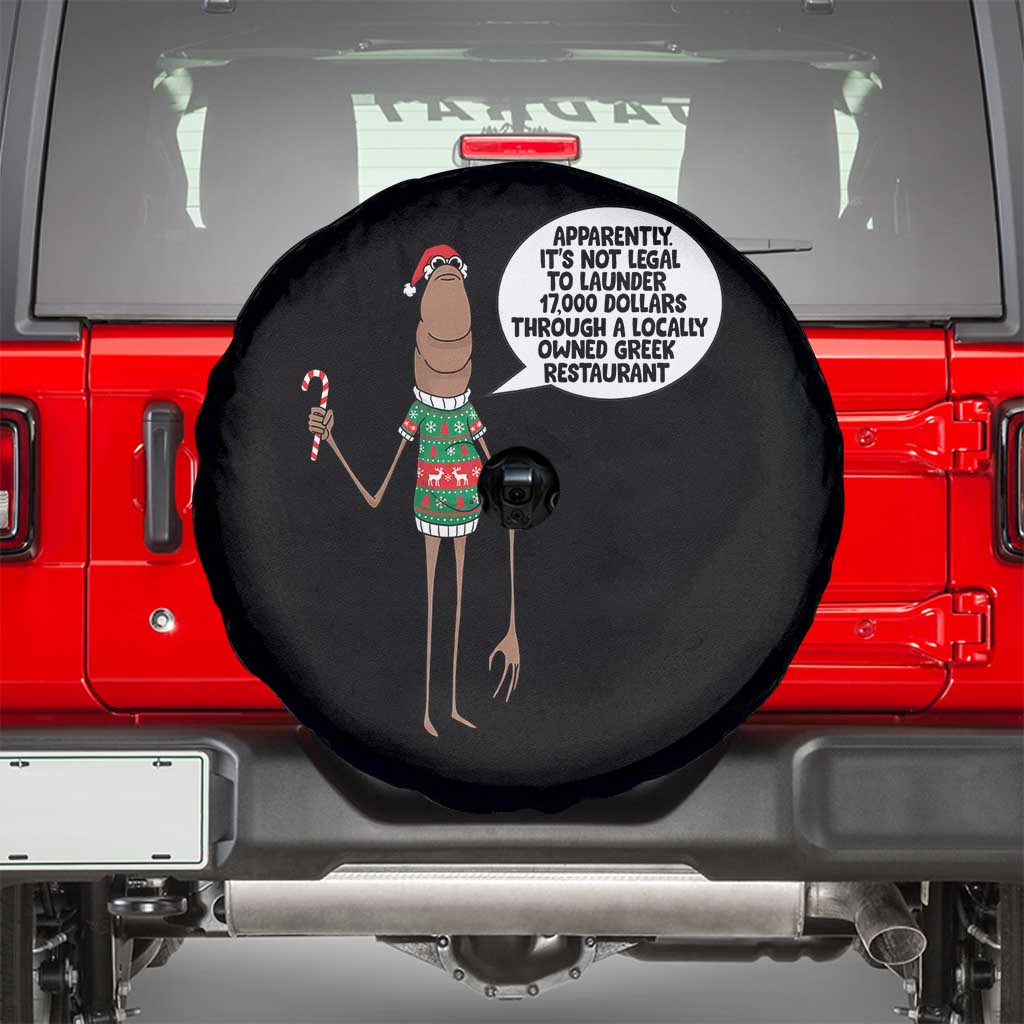 Marcus The Worm Christmas Meme Spare Tire Cover Locally Owned Greek Restaurant - Wonder Print Shop