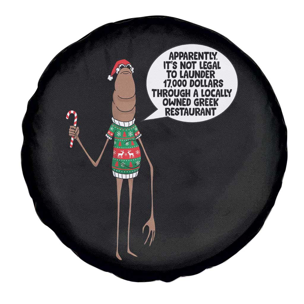 Marcus The Worm Christmas Meme Spare Tire Cover Locally Owned Greek Restaurant - Wonder Print Shop