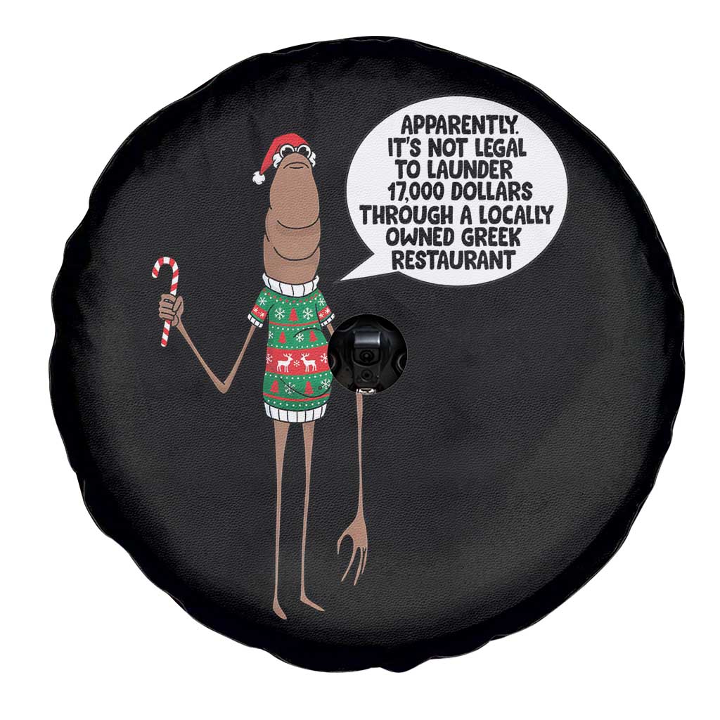 Marcus The Worm Christmas Meme Spare Tire Cover Locally Owned Greek Restaurant - Wonder Print Shop