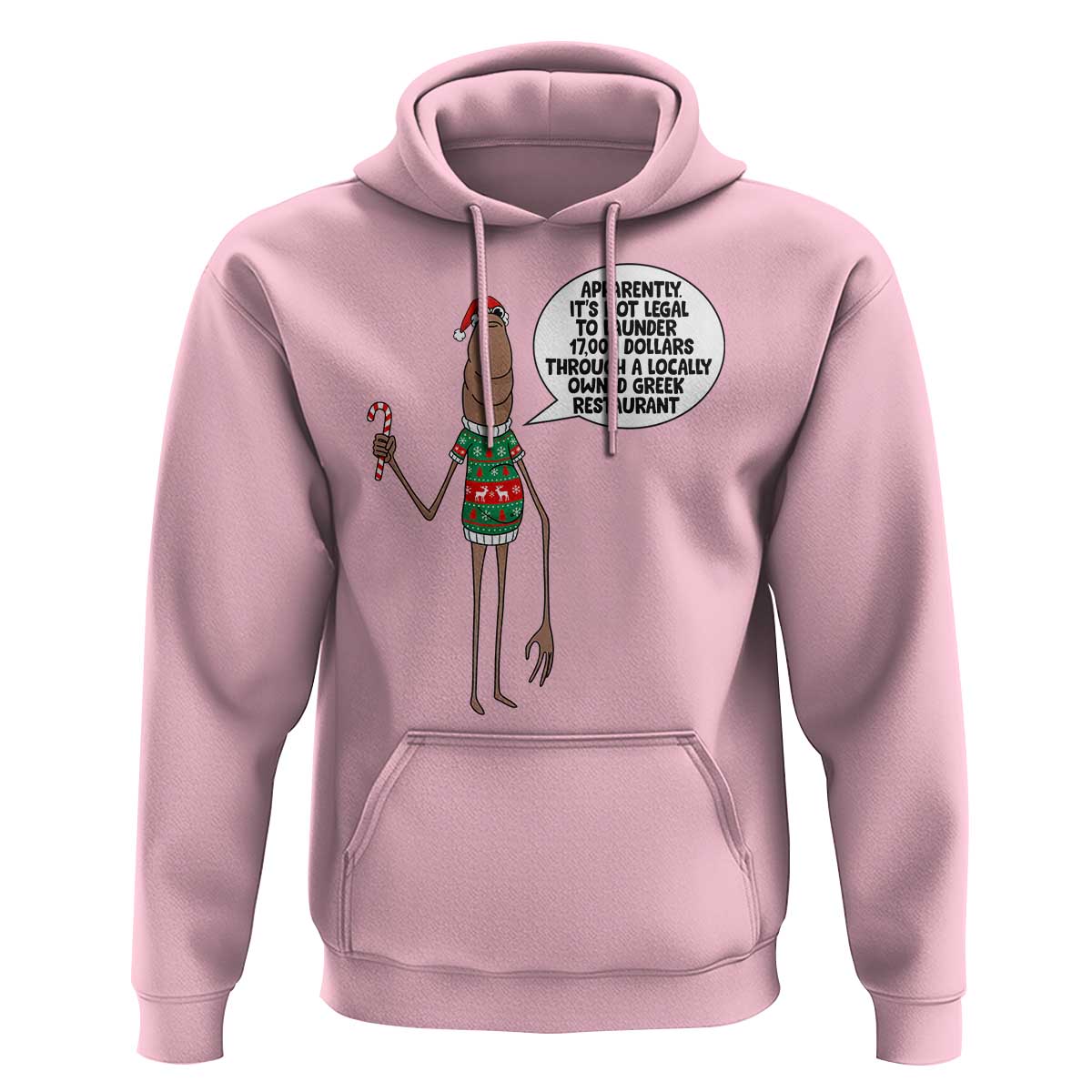 Marcus The Worm Christmas Meme Hoodie Locally Owned Greek Restaurant - Wonder Print Shop