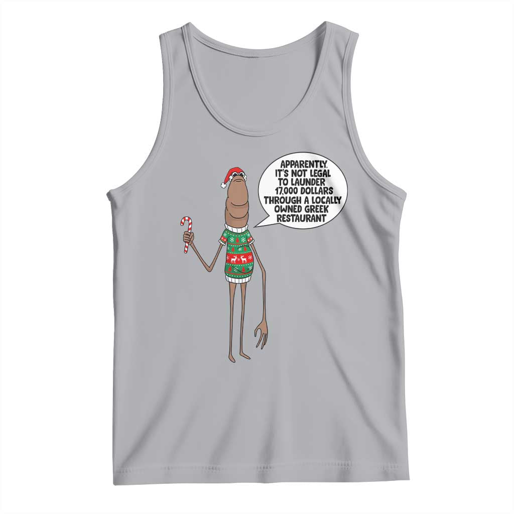 Marcus The Worm Christmas Meme Tank Top Locally Owned Greek Restaurant - Wonder Print Shop