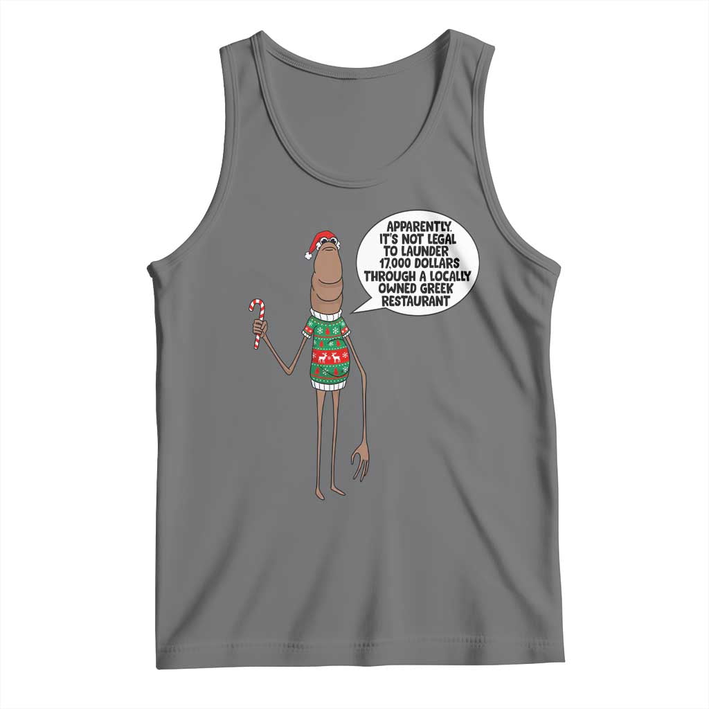 Marcus The Worm Christmas Meme Tank Top Locally Owned Greek Restaurant - Wonder Print Shop