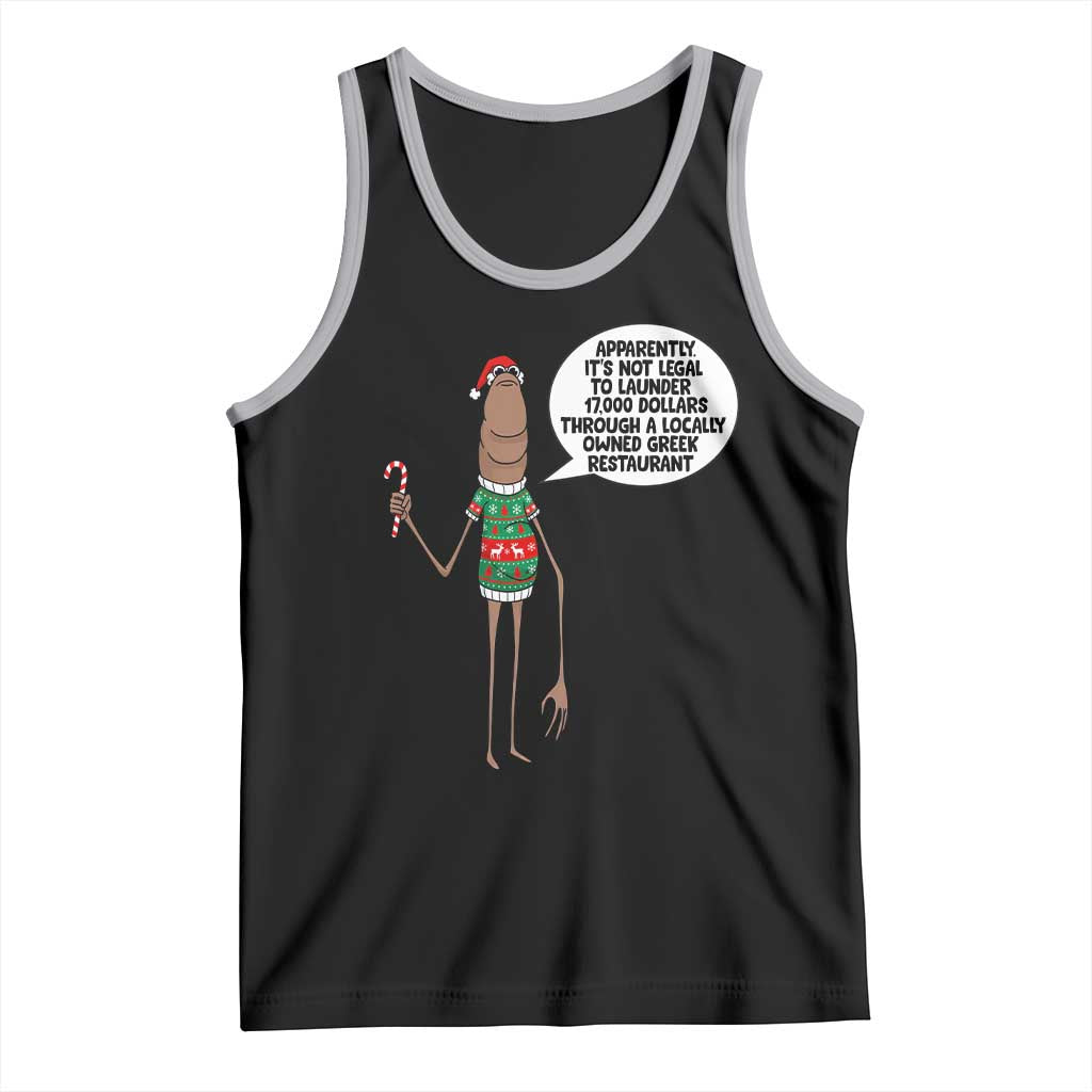 Marcus The Worm Christmas Meme Tank Top Locally Owned Greek Restaurant - Wonder Print Shop
