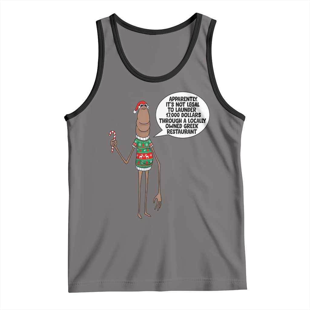 Marcus The Worm Christmas Meme Tank Top Locally Owned Greek Restaurant - Wonder Print Shop