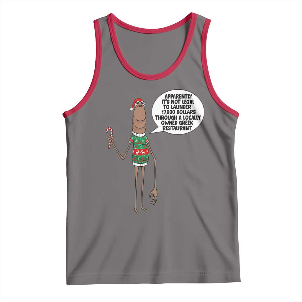 Marcus The Worm Christmas Meme Tank Top Locally Owned Greek Restaurant - Wonder Print Shop