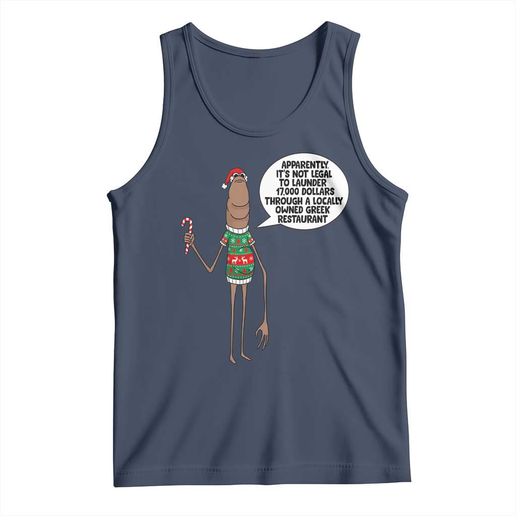 Marcus The Worm Christmas Meme Tank Top Locally Owned Greek Restaurant - Wonder Print Shop