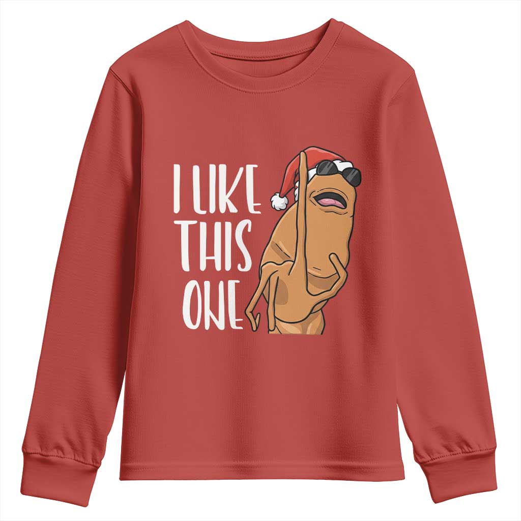 Marcus The Worm Christmas Meme Youth Sweatshirt I Like This One - Wonder Print Shop