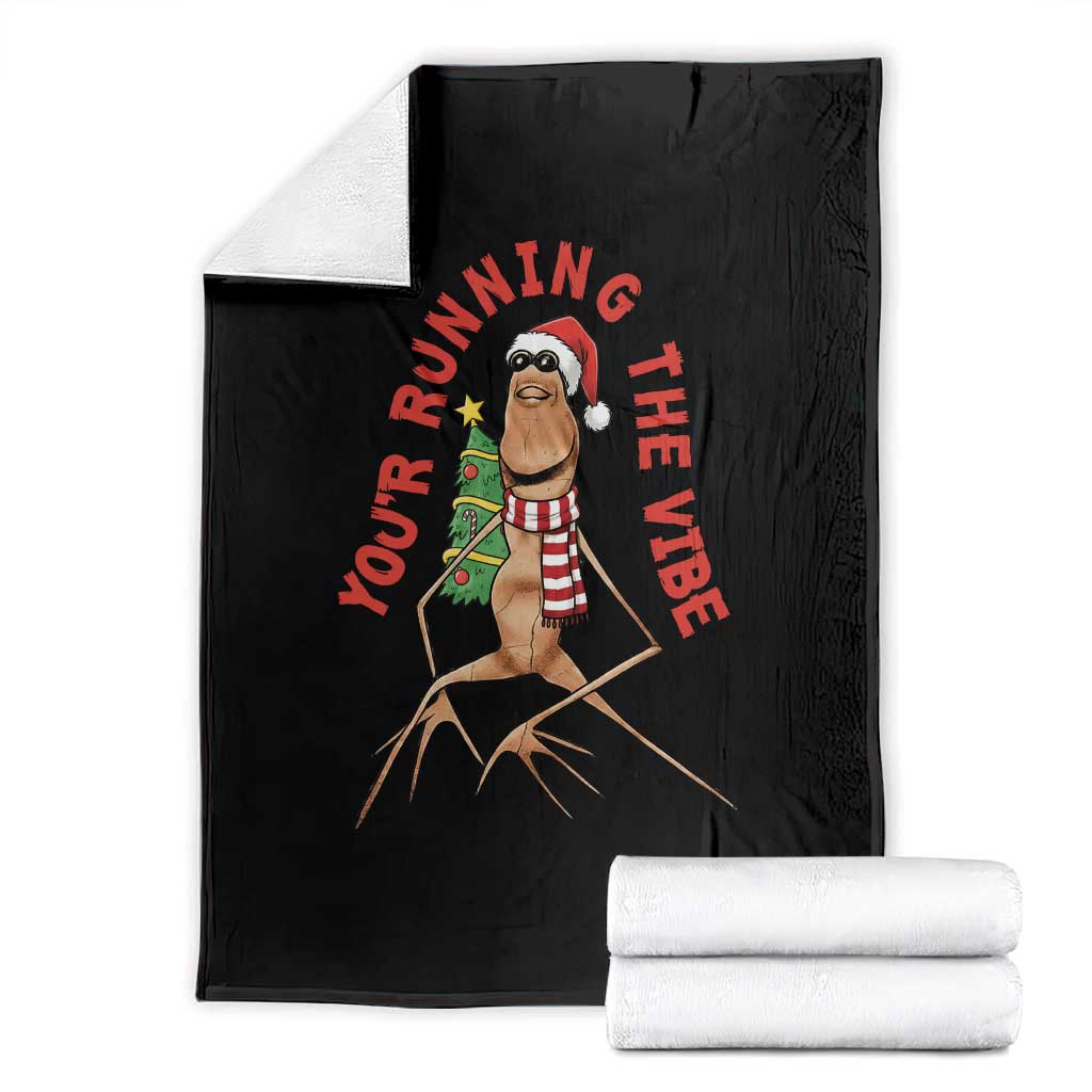 Marcus The Worm Christmas Meme Throw Blanket You Are Running The Vibe - Wonder Print Shop
