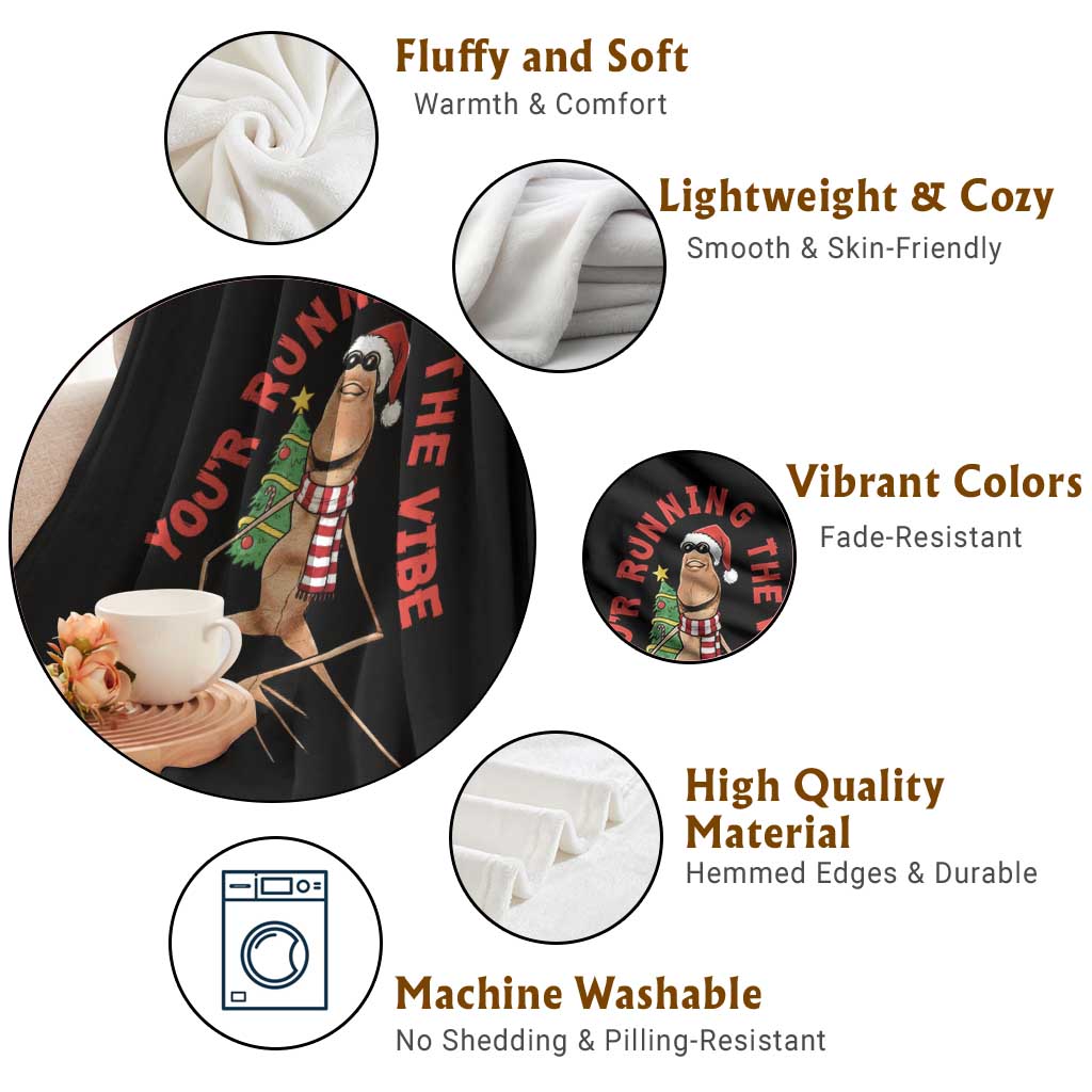 Marcus The Worm Christmas Meme Throw Blanket You Are Running The Vibe - Wonder Print Shop