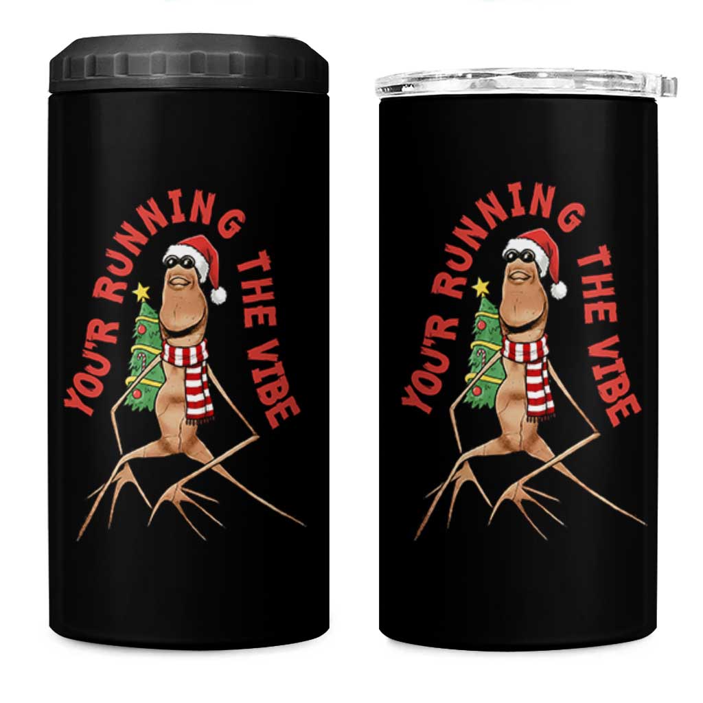 Marcus The Worm Christmas Meme 4 in 1 Can Cooler Tumbler You Are Running The Vibe - Wonder Print Shop